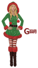Christmas Elf Girl Painting PNG Clipart