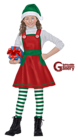 Elf Girl Christmas Painting PNG Clipart