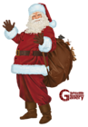 Santa Claus with Sack Painting PNG Clipart