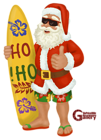 Santa Claus with Surf Painting PNG Clipart
