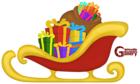 Santa Sleigh with Gifts Painting PNG Clipart