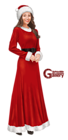 Woman in Christmas Costume Painting PNG Clipart