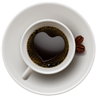 Coffee Cup with Heart PNG Vector Clipart
