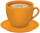 Orange Cup of Coffee PNG Clipart