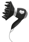 Black Hairdryer with Heart PNG Clipart Image