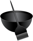 Hair Dye Brush and Mixing Bowl PNG Clip Art Image