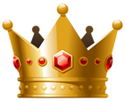 Gold Crown with Red Diamonds PNG Clipart