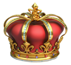 Gold and Red Crown with Diamonds PNG Clipart