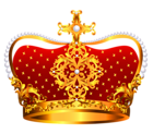 Gold and Red Crown with Pearls PNG Clipart