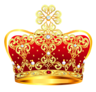 Gold and Red Crown with Pearls PNG Clipart Picture