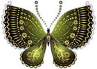 Beautiful Green Decorative Butterfly PNG Clipart Image