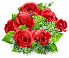 Beautiful Red Roses Decor PNG Clipart