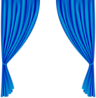 Blue Curtains PNG Transparent Clipart