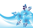 Blue Decoration with Flowers PNG Transparent Clipart