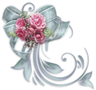 Bow with Roses PNG Decorative Element