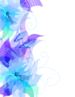 Cute Blue Floral Decoration Transparent PNG Clipart