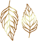 Decorative Golden Leaves Transparent Image
