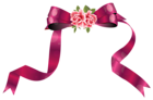 Decorative Ribbon with Roses PNG Clipart Image