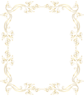 Floral Border Frame PNG Gold Clip Art