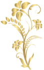 Floral Element Gold PNG Clip Art Image