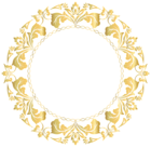 Floral Gold Round Border Frame Clip Art Image