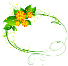 Floral Oval Decor PNG Clip-Art Image
