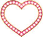 Glowing Heart Border Frame PNG Clip Art