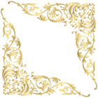 Gold Corners Floral PNG Transparent Clipart