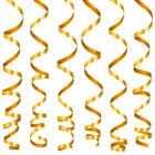 Gold Curly Ribbons PNG Clipart Image