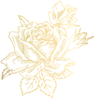 Gold Deco Rose PNG Clip Art Image