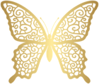 Gold Decorative Butterfly PNG Clip Art Image