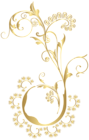Gold Floral Element PNG Clip Art Image