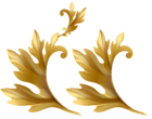 Gold Floral Elements PNG Clip Art Image