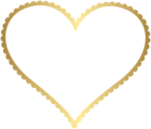 Gold Heart Border Frame Transparent PNG Clip Art