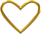 Gold Heart Shape Border PNG Clipart