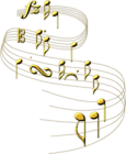 Gold Notes PNG Picture