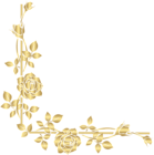 Gold Rose Corner PNG Clip Art Image