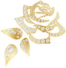 Gold Rose with Diamonds PNG Clip Art Image