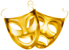 Gold Theater Masks PNG Clipart Image