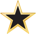 Gold and Black Star PNG Transparent Clip Art Image