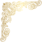 Golden Deco Corner PNG Clip Art Image