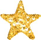 Golden Sequin Star PNG Clipart