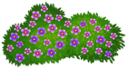 Green Bush with Flowers Transparent PNG Clip Art Image