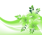 Green Decoration with Flowers PNG Transparent Clipart
