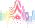 Multicolored Buildings Decor PNG Clip Art Image