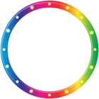 Multicolored Round Border Frame PNG Clip Art Image