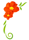 Orange Flower Decor PNG Clipart