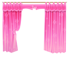 Pink Curtains Transparent PNG Clipart
