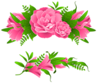 Pink Flowers Decorative Element PNG Clipart