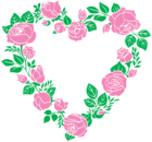 Pink Rose Heart Border PNG Clip Art Image